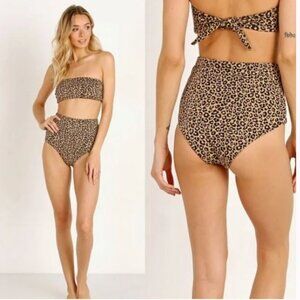 Mara Hoffman Bikini Set Lydia Bottoms Abigail Top Felidae Leopard Sz XS